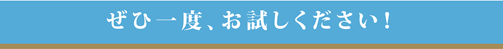 ぜひ一度、お試しください!